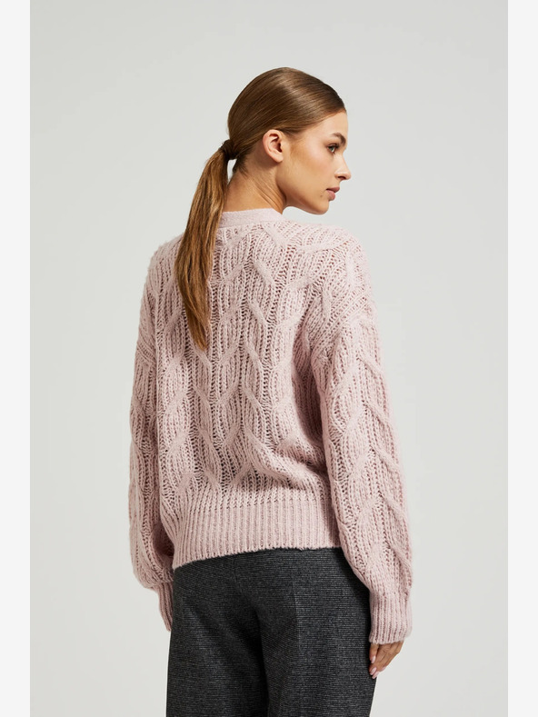 Moodo Světle růžový dámský kardigan Moodo