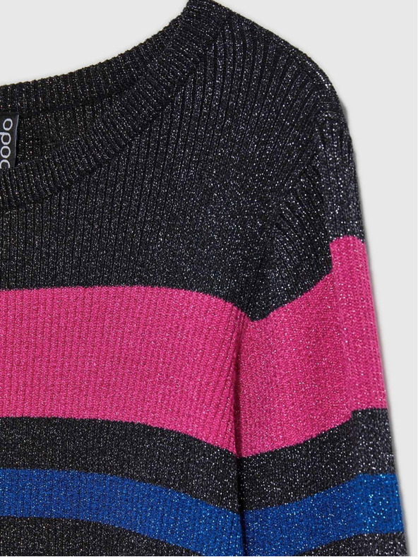 Moodo Černý dámský svetr s metalickou černou nití Moodo