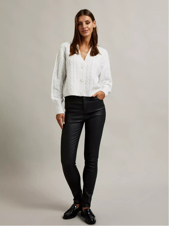 Moodo Bílý krátký kardigan s knoflíky Moodo