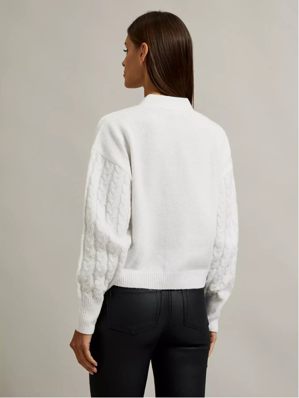 Moodo Bílý krátký kardigan s knoflíky Moodo