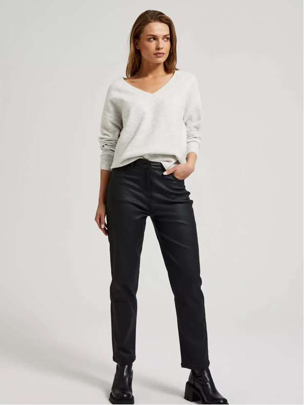 Moodo Dámský svetr s výstřihem V Moodo