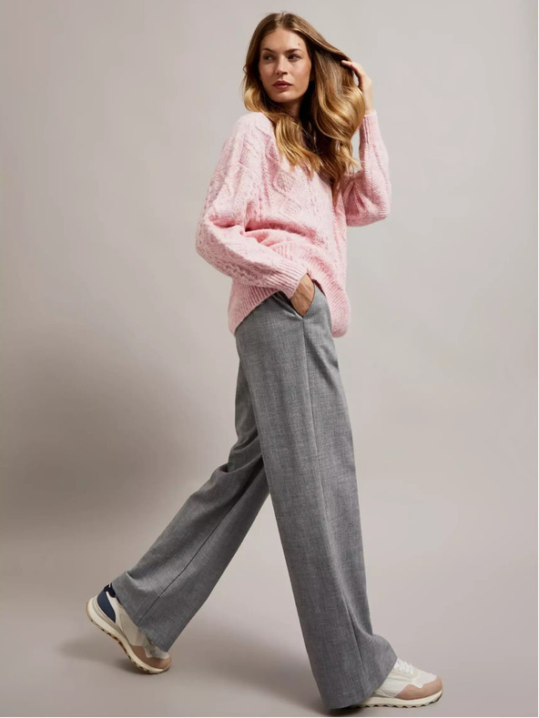 Moodo Růžový svetr volného střihu Moodo