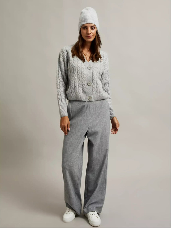 Moodo Šedý krátký kardigan s knoflíky Moodo