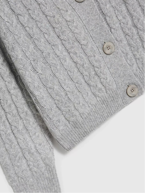 Moodo Šedý krátký kardigan s knoflíky Moodo