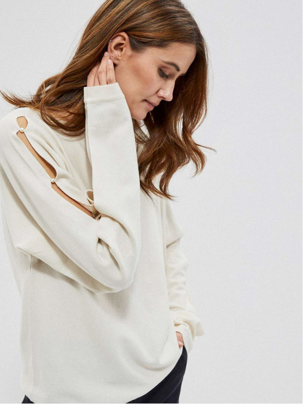 Moodo Krémový dámský svetr Moodo