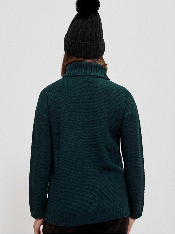 Moodo Tmavě zelený dámský svetr Moodo