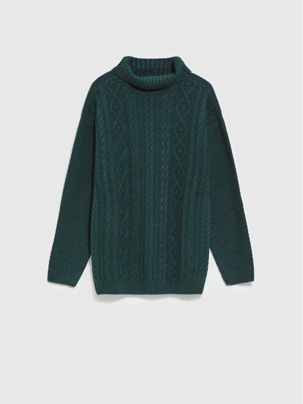 Moodo Tmavě zelený dámský svetr Moodo