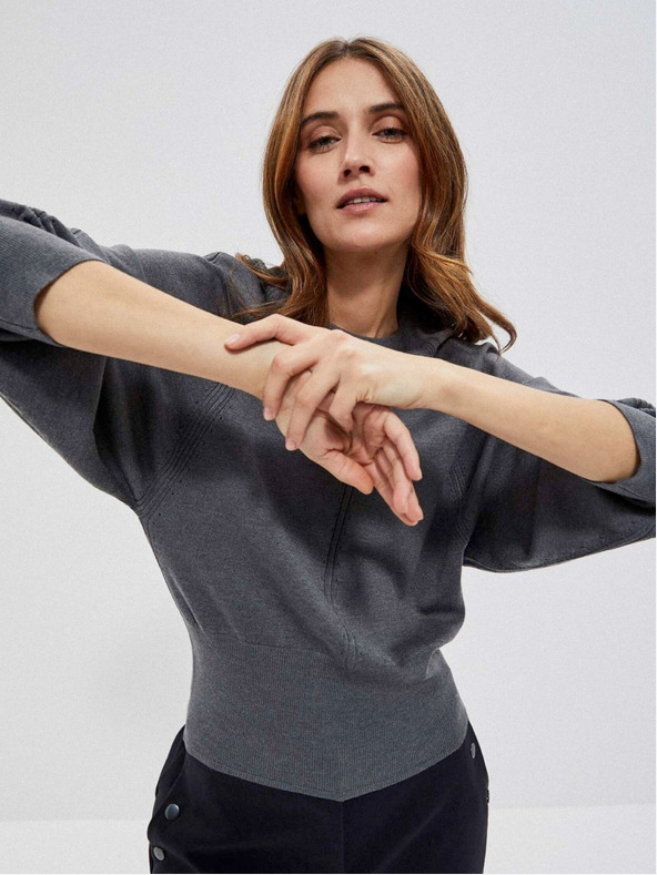 Moodo Šedý dámský svetr Moodo