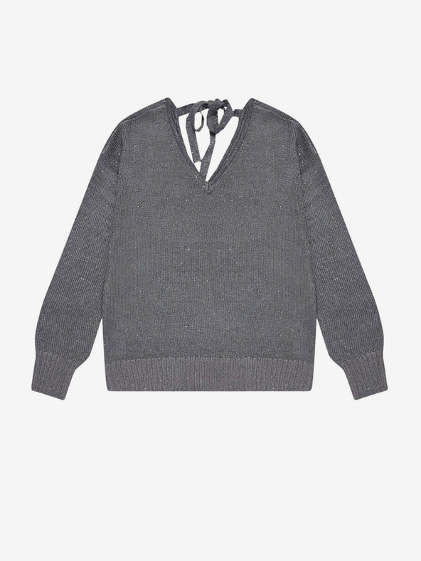 Moodo Šedý dámský lesklý svetr Moodo