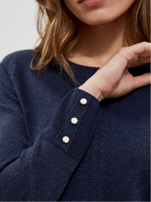 Moodo Tmavě modrý dámský svetr Moodo