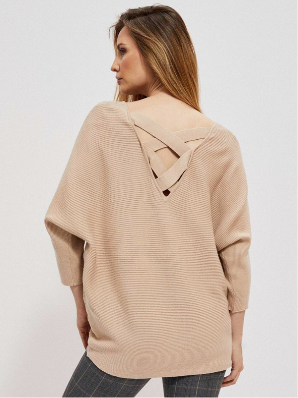 Moodo Béžový dámský svetr Moodo