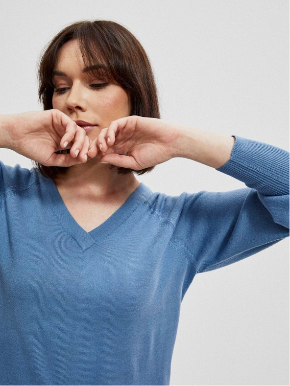 Moodo Modrý dámský svetr Moodo