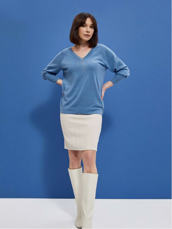 Moodo Modrý dámský svetr Moodo