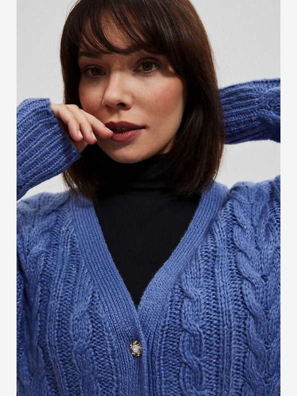 Moodo Modrý dámský kardigan Moodo