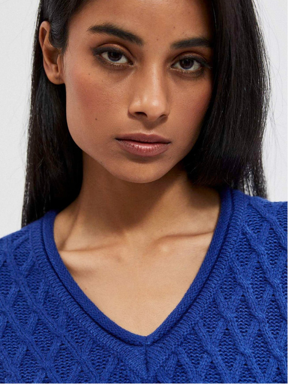 Moodo Modrý dámský svetr Moodo