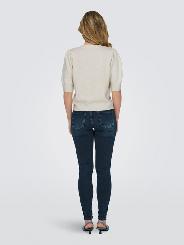 ONLY Béžový dámský svetr s krátkým rukávem ONLY ONLRICA