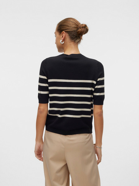 Vero Moda Béžovo-černý dámský pruhovaný svetr Vero Moda