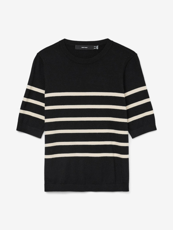 Vero Moda Béžovo-černý dámský pruhovaný svetr Vero Moda