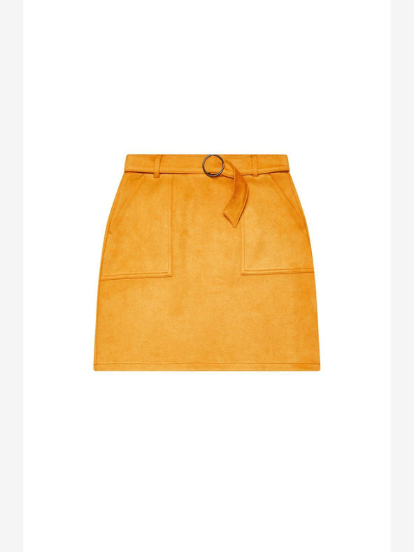 Moodo Oranžová dámská sukně v semišové úpravě Moodo