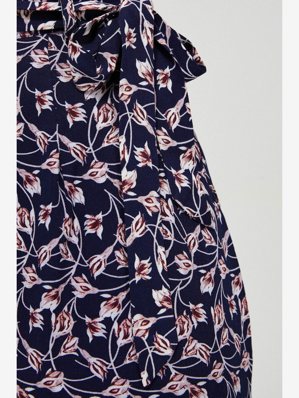 Moodo Tmavě modrá dámská květovaná sukně Moodo