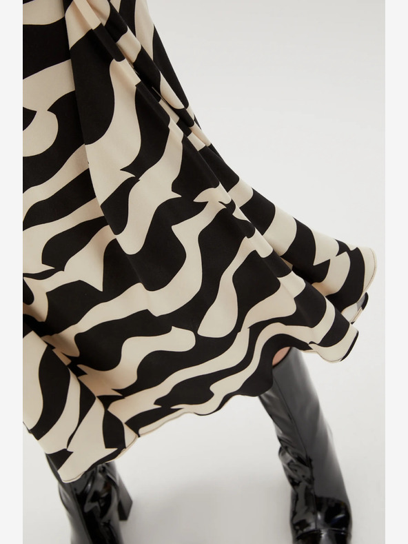 Moodo Béžovo-černá dámská vzorovaná sukně Moodo