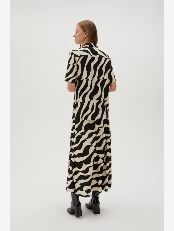 Moodo Béžovo-černá dámská vzorovaná sukně Moodo