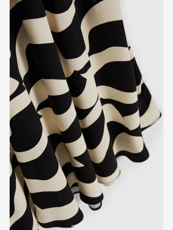 Moodo Béžovo-černá dámská vzorovaná sukně Moodo