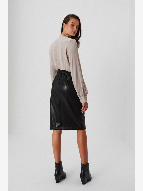 Moodo Černá dámská koženková sukně Moodo