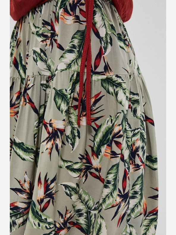 Moodo Světle zelená dámská květovaná sukně Moodo