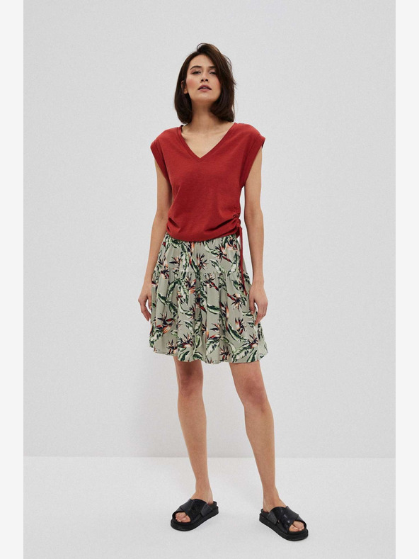 Moodo Světle zelená dámská květovaná sukně Moodo