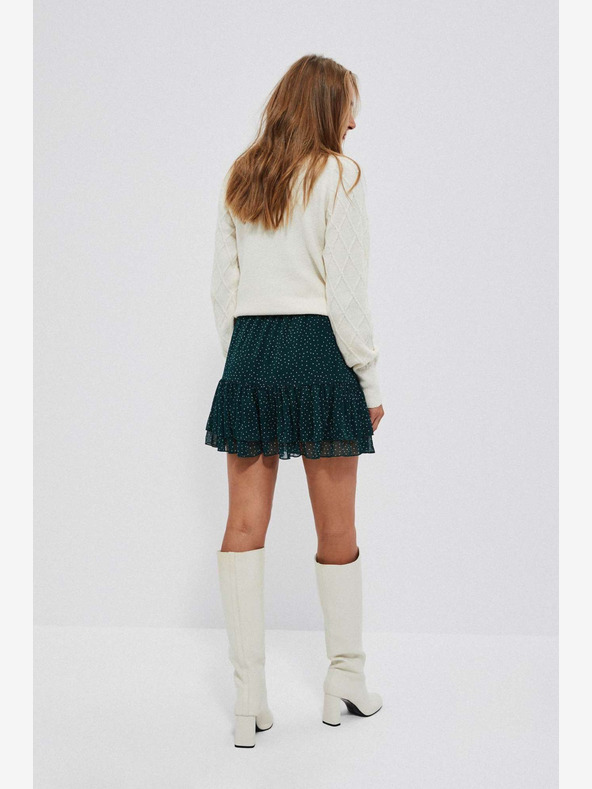 Moodo Zelená dámská puntíkovaná sukně Moodo