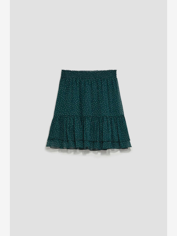 Moodo Zelená dámská puntíkovaná sukně Moodo
