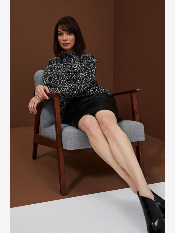 Moodo Černá dámská koženková sukně Moodo