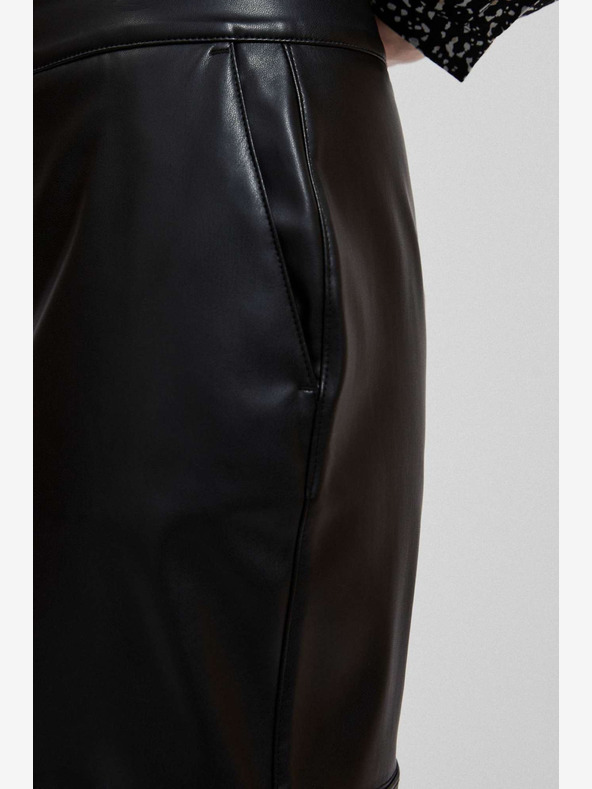 Moodo Černá dámská koženková sukně Moodo