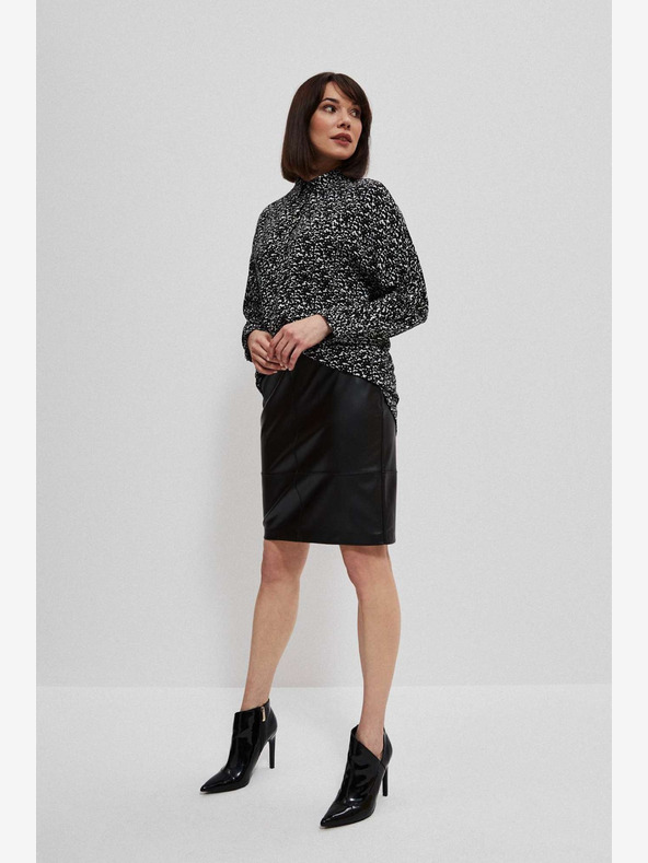 Moodo Černá dámská koženková sukně Moodo