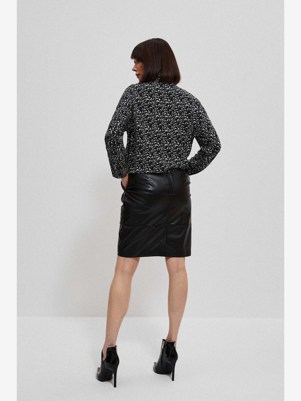 Moodo Černá dámská koženková sukně Moodo