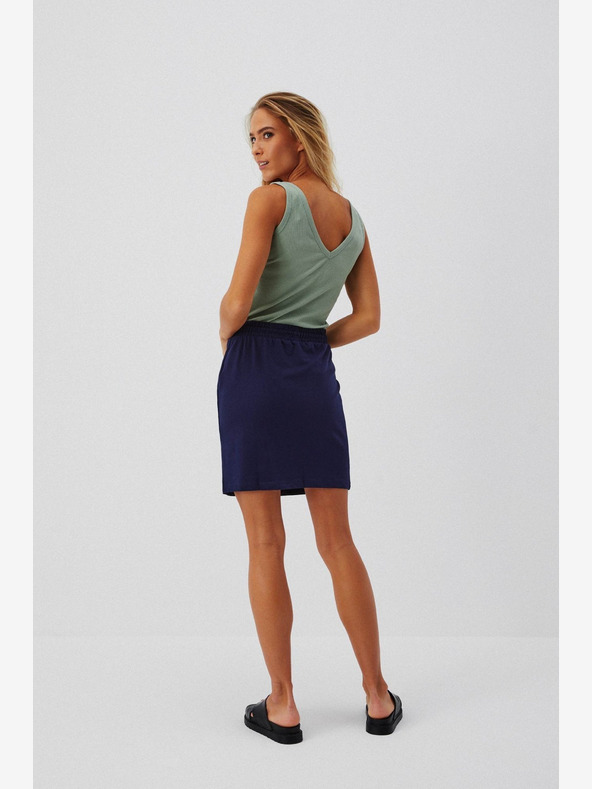 Moodo Tmavě modrá dámská tepláková sukně Moodo