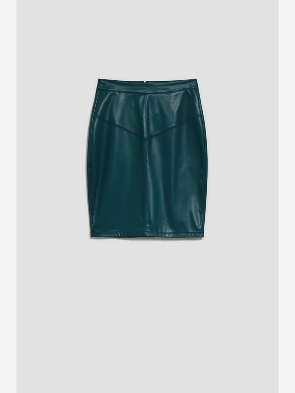 Moodo Zelená dámská koženková sukně Moodo