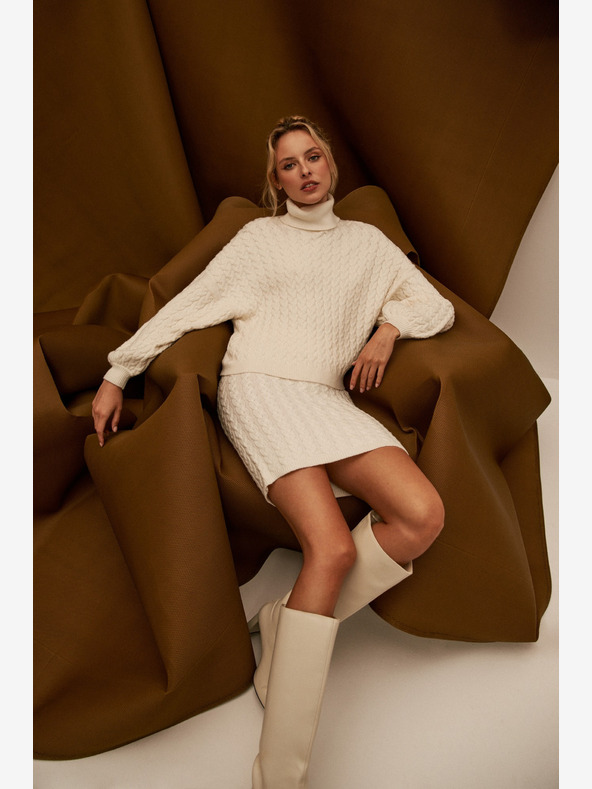 Moodo Krémová dámská sukně Moodo