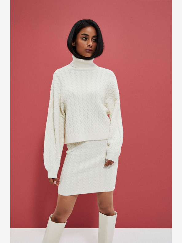 Moodo Krémová dámská sukně Moodo