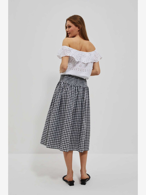 Moodo Bílo-černá dámská kostkovaná sukně Moodo