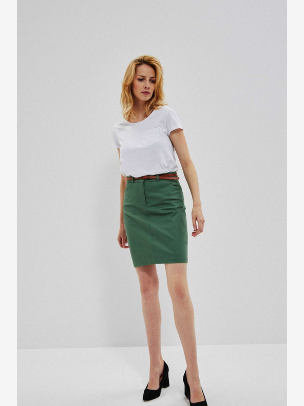 Moodo Zelená dámská sukně s páskem Moodo