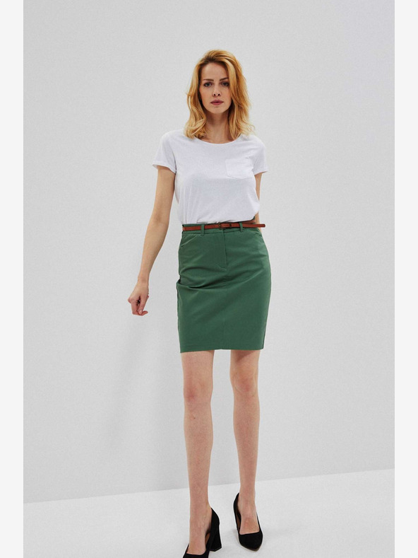 Moodo Zelená dámská sukně s páskem Moodo