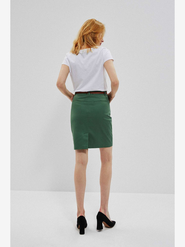 Moodo Zelená dámská sukně s páskem Moodo