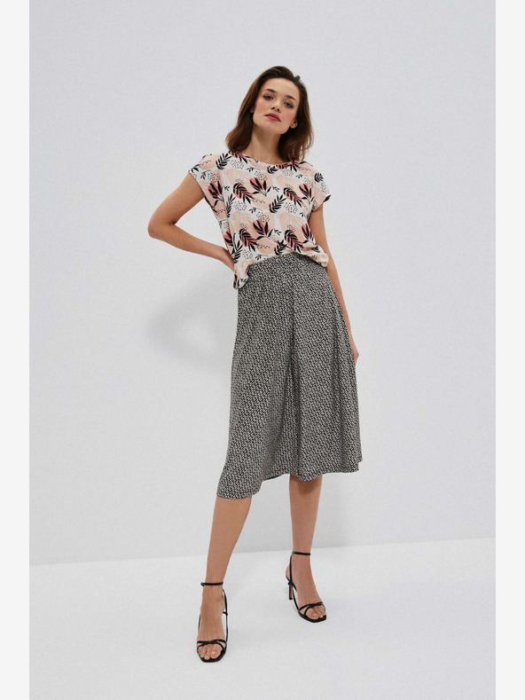 Moodo Bílo-černá dámská vzorovaná sukně Moodo