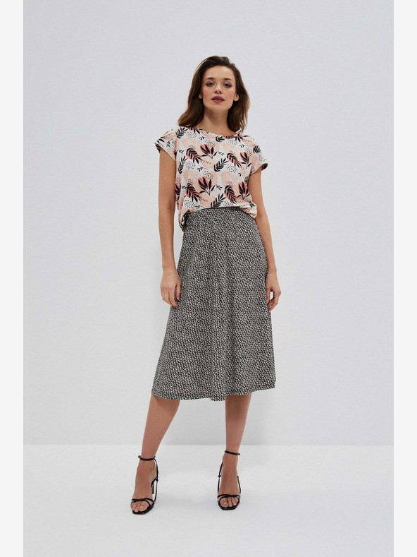 Moodo Bílo-černá dámská vzorovaná sukně Moodo