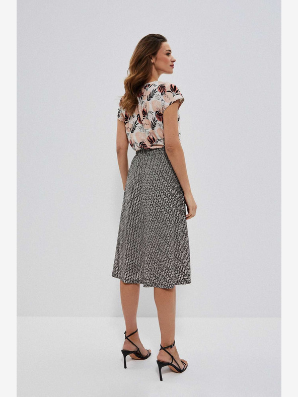 Moodo Bílo-černá dámská vzorovaná sukně Moodo