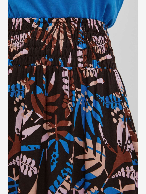 Moodo Modro-hnědá dámská vzorovaná sukně Moodo