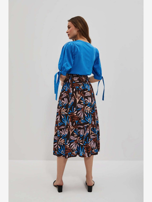 Moodo Modro-hnědá dámská vzorovaná sukně Moodo