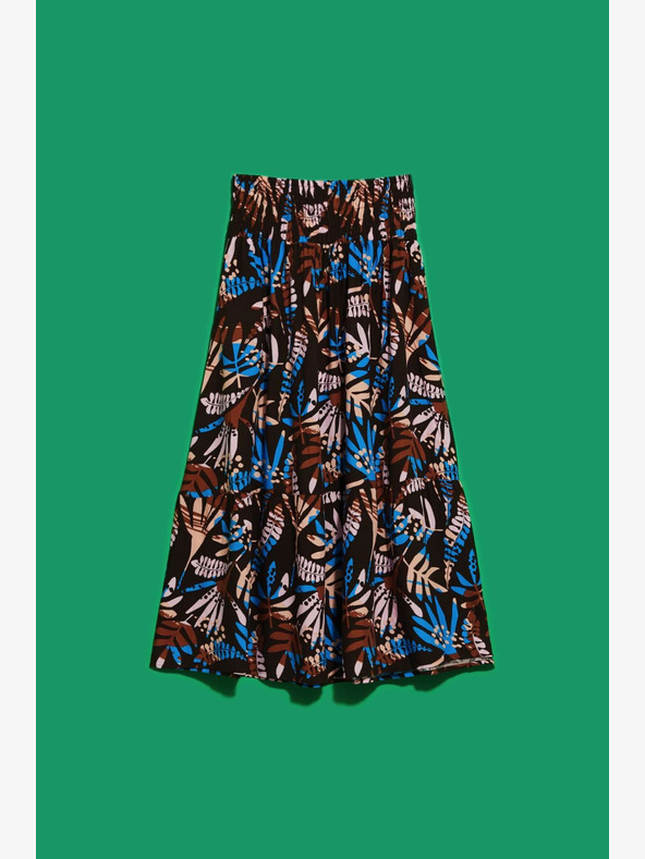 Moodo Modro-hnědá dámská vzorovaná sukně Moodo